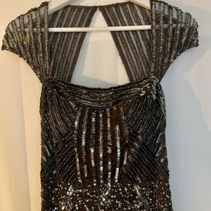 Adrianna Papell Cap Sleeve Beaded Dress
